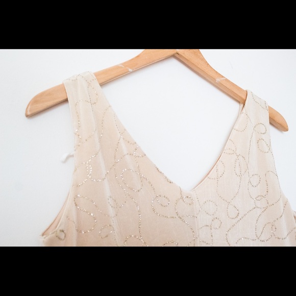 Ronni Nicole Petite by Ouida | Vintage 90's Champagne Evening Dress | Size 8P - Picture 9 of 11